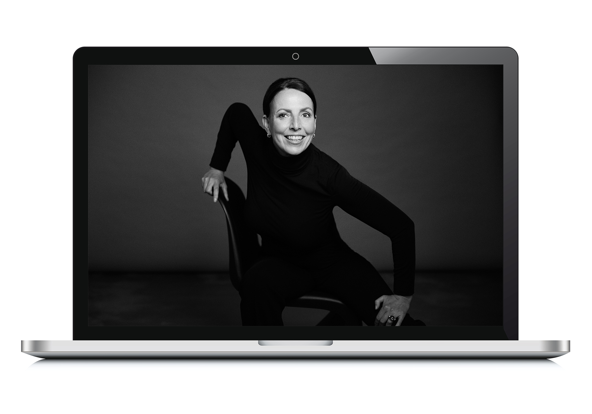 Realistic laptop isolated on white background incline 90 degree